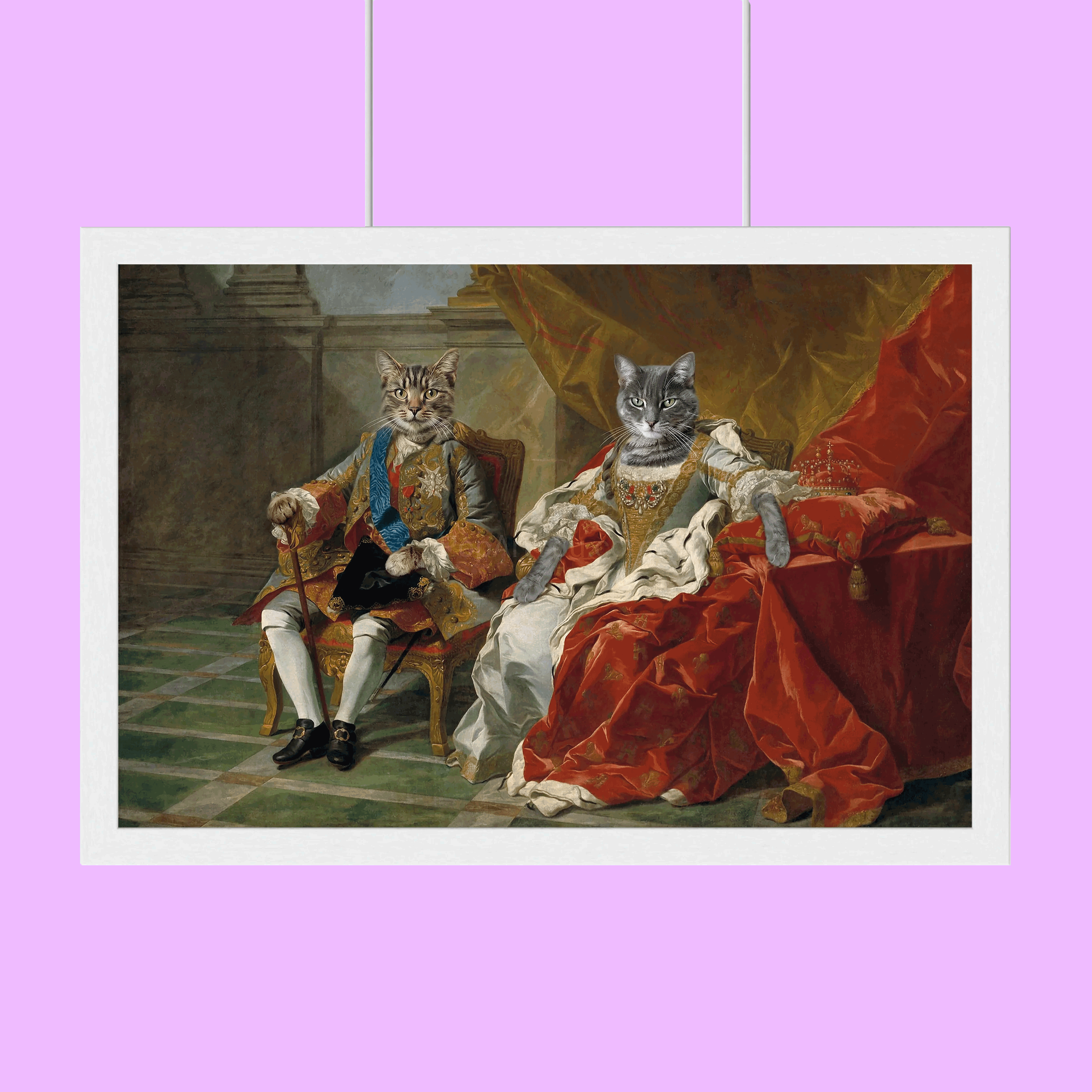 Noble Sovereigns – Custom Royal Multi-Pet Portrait